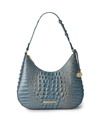 Brahmin Stephie Melbourne Medium Leather Shoulder Handbag In Vintage Indigo