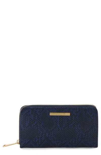 Brahmin Suri Leather Zip Wallet In Blue