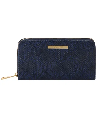 Brahmin Suri Zip Around Leather Wallet In Blue