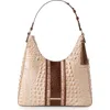 Brahmin Tabitha Croc Embossed Leather Shoulder Bag