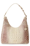 Brahmin Tabitha Croc Embossed Leather Shoulder Bag In Ginger