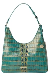 Brahmin Tabitha Croc Embossed Leather Shoulder Bag In Parakeet