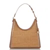 Brahmin Tabitha Croc Embossed Leather Shoulder Bag In Honeybrown