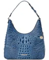 Brahmin Tabitha Croc Embossed Leather Shoulder Bag In Blue Seren