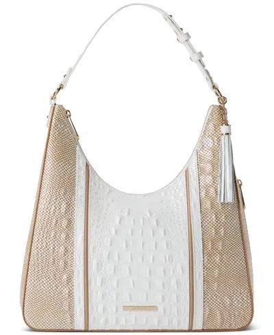 Brahmin Tabitha Sea Salt White Colada Medium Leather Shoulder Bag In Seasalt White