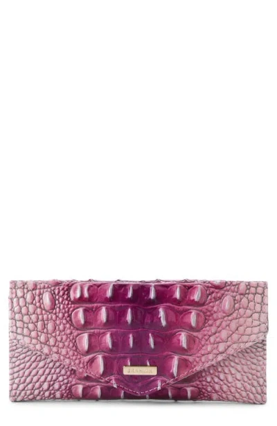 Brahmin Veronica Croc Embossed Leather Continental Wallet In Island Petal