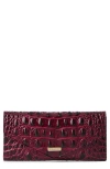 Brahmin Veronica Croc Embossed Leather Wallet In Burgundy