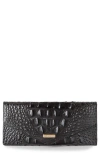 Brahmin Veronica Croc Embossed Leather Wallet In Black