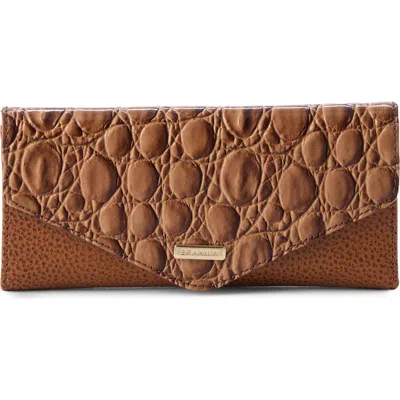 Brahmin Veronica Croc Embossed Leather Wallet In Brown