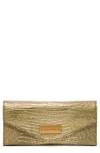 Brahmin Veronica Croc Embossed Leather Wallet In Green