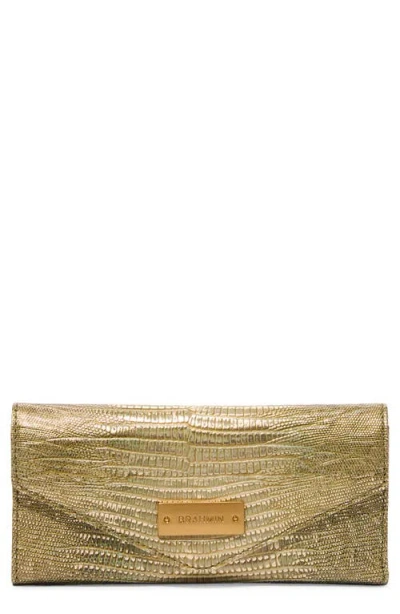 Brahmin Veronica Croc Embossed Leather Wallet In Green