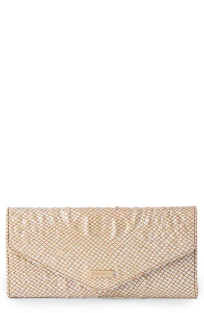 Brahmin Veronica Croc Embossed Leather Wallet In Tiramisu