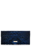 Brahmin Veronica Melbourne Croc Embossed Leather Envelope Wallet In Anchor