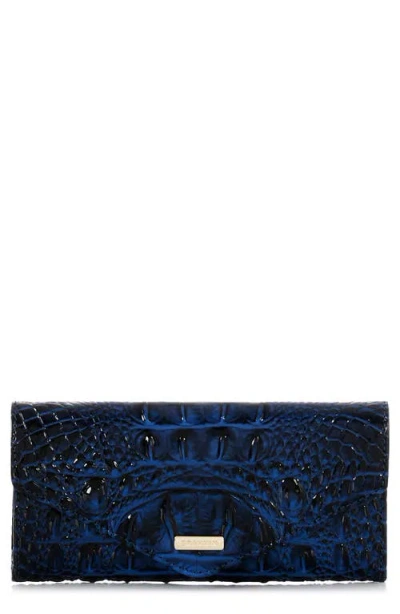 Brahmin Veronica Melbourne Croc Embossed Leather Envelope Wallet In Anchor