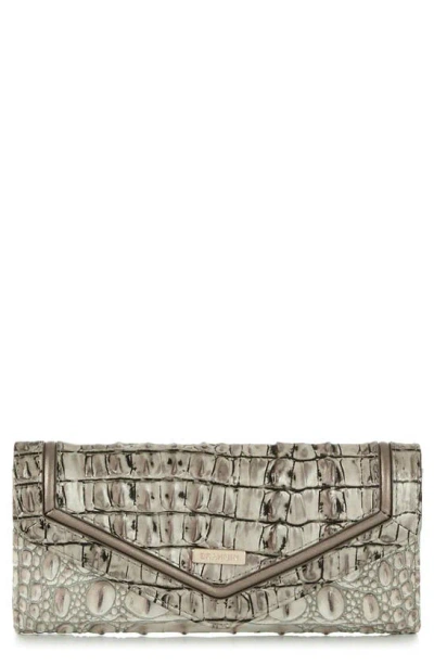 Brahmin Veronica Melbourne Croc Embossed Leather Envelope Wallet In Fairest Gr