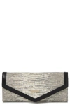 Brahmin Veronica Melbourne Croc Embossed Leather Envelope Wallet In Fairest Grey/ Black