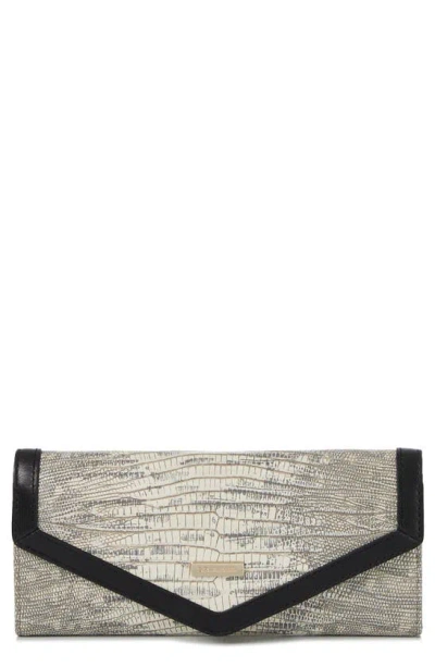 Brahmin Veronica Melbourne Croc Embossed Leather Envelope Wallet In Brown