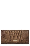 Brahmin Veronica Melbourne Croc Embossed Leather Envelope Wallet In Ganache