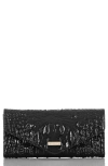 Brahmin Veronica Melbourne Croc Embossed Leather Envelope Wallet In Red