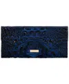 Brahmin Veronica Melbourne Croc Embossed Leather Envelope Wallet In Coral Snapdragon