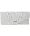 Brahmin Veronica Melbourne Embossed Leather Wallet In Seasalt White