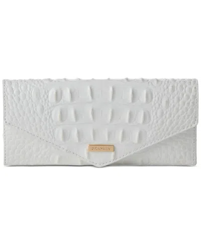 Brahmin Veronica Melbourne Embossed Leather Wallet In Seasalt White