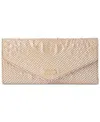Brahmin Veronica Croc Embossed Leather Wallet In Tiramisu