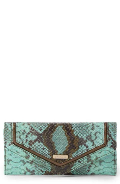 Brahmin Veronica Snake Embossed Leather Wallet In Green