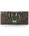 Brahmin Veronica Croc Embossed Leather Wallet In Green