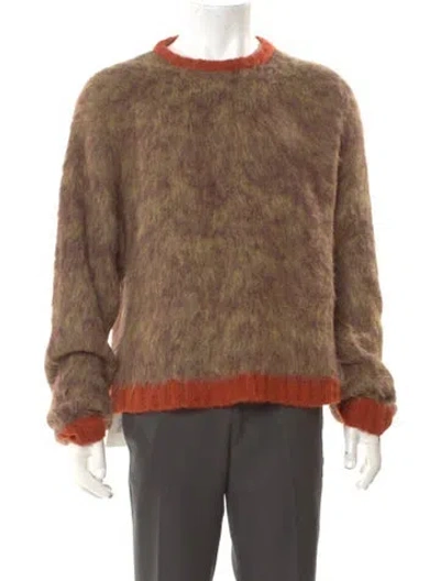 Pre-owned Brain Dead Alpaca Crew Neck Pullover In Brown
