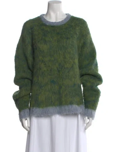 Pre-owned Brain Dead Alpaca Patterned Sweater In Green
