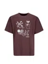 Brain Dead Ancient Knowledge Printed T-shirt In Burgundy