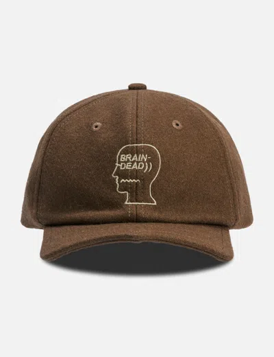 Brain Dead Batwing Logohead Flannel Hat In Brown