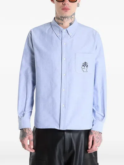 Brain Dead Light Blue Button-down Cotton Shirt