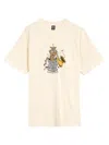 Brain Dead White Cotton T-shirt With Print In Beige