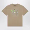 Brain Dead Beige Cotton T-shirt With Print In Brown