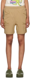 Brain Dead Beige Mountain Shorts In Nutmeg