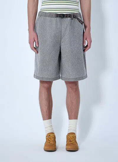 Brain Dead Belted Cotton Shorts In Gray