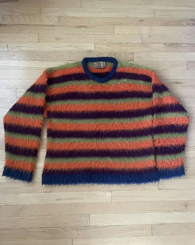 Pre-owned Brain Dead Blurry Lines Alpaca Mohair Sweater In Multicolor