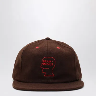 BRAIN DEAD BRAIN DEAD BROWN WOOL BLEND BASEBALL CAP