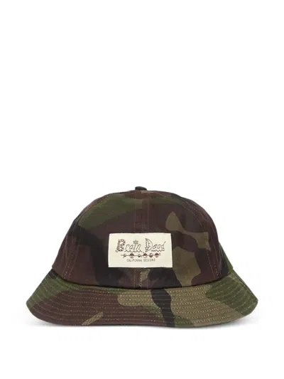 Brain Dead Camouflage-pattern Hat In Green