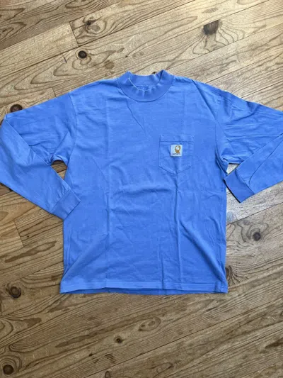 Pre-owned Brain Dead Carhartt X  Longsleeve Mockneck In Blue
