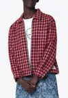 Brain Dead Red Check Overshirt In Red