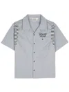 Brain Dead Cotton Shirt With Chest Pocket And Graphic Print In Blue