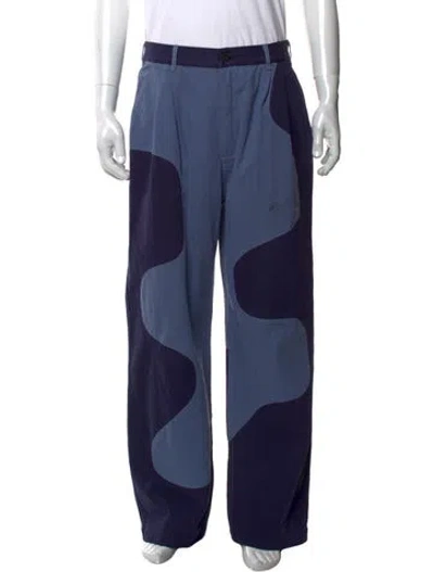 Pre-owned Brain Dead Colorblock Pattern Pants In Blue