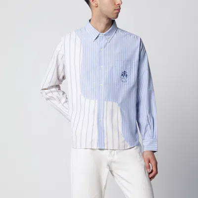 Brain Dead Color-block Striped Cotton Shirt In Multi