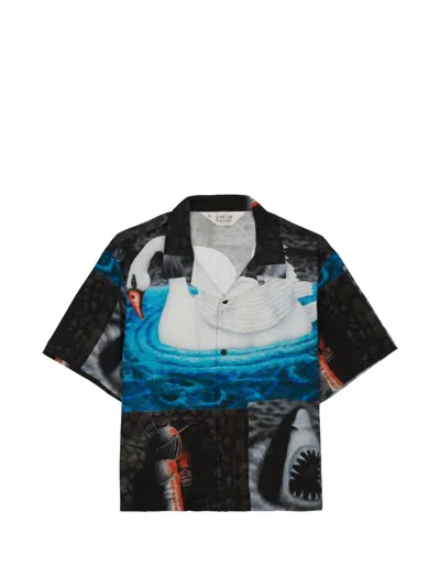 Brain Dead Copia Graphic-print Short-sleeve Shirt In Black
