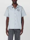 Brain Dead Cotton Shirt With Chest Pocket And Graphic Print In Blue