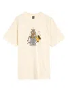 Brain Dead White Cotton T-shirt With Print In Beige