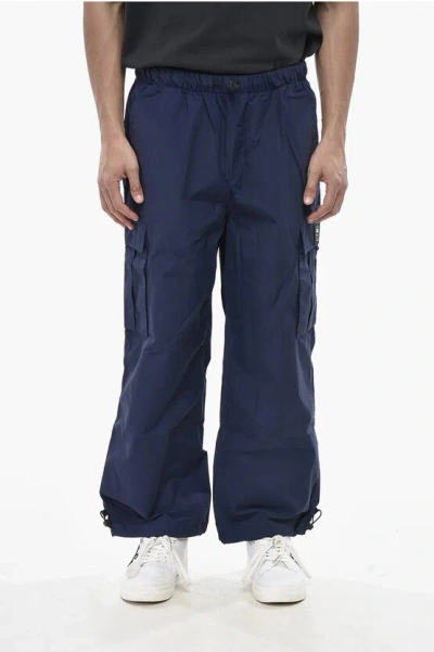 Brain Dead Cotton-and-nylon Cargo Pants With Ankle Drawcord In Blue